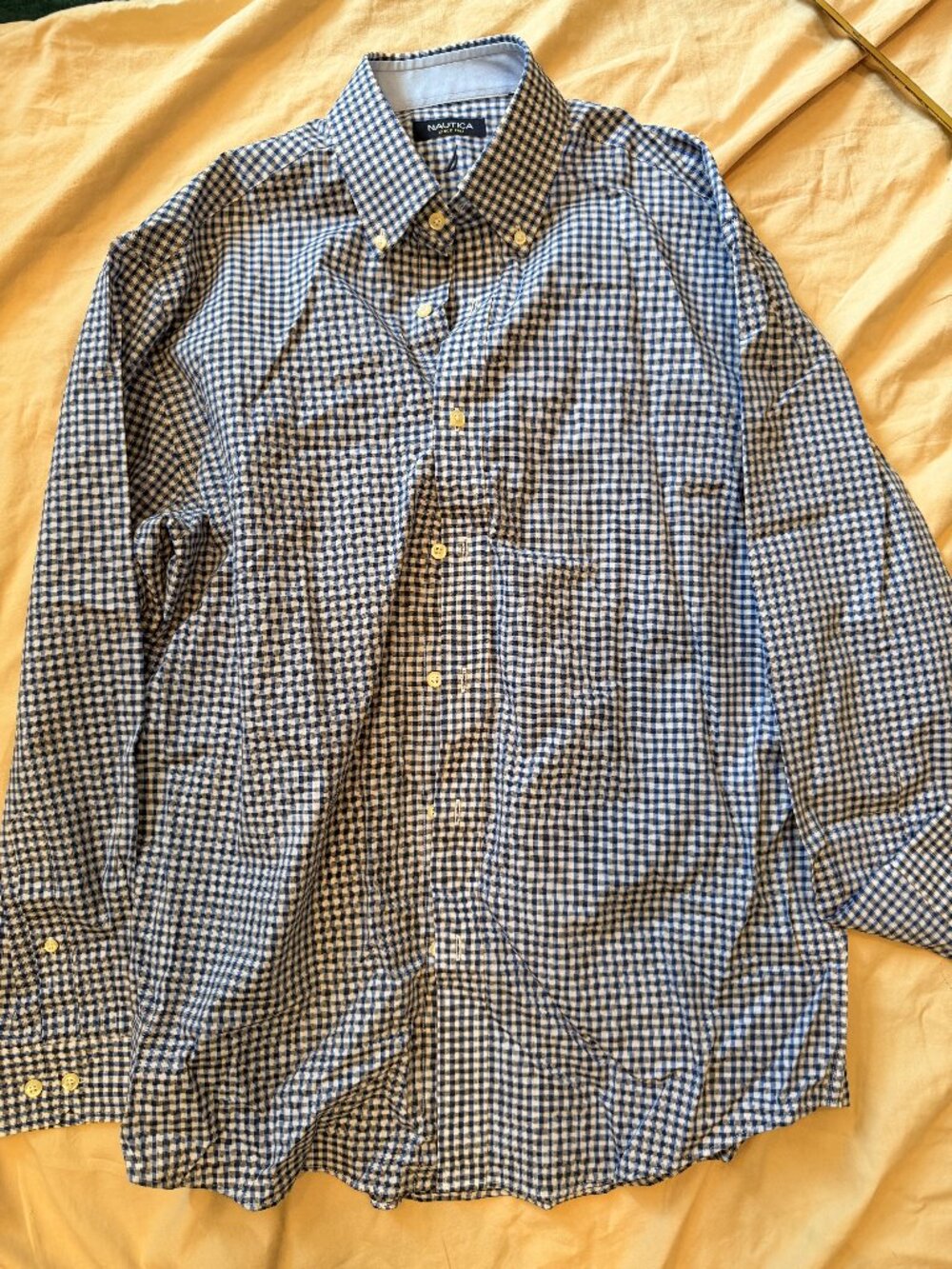 Nautica Navy Gingham Button-Down Shirt